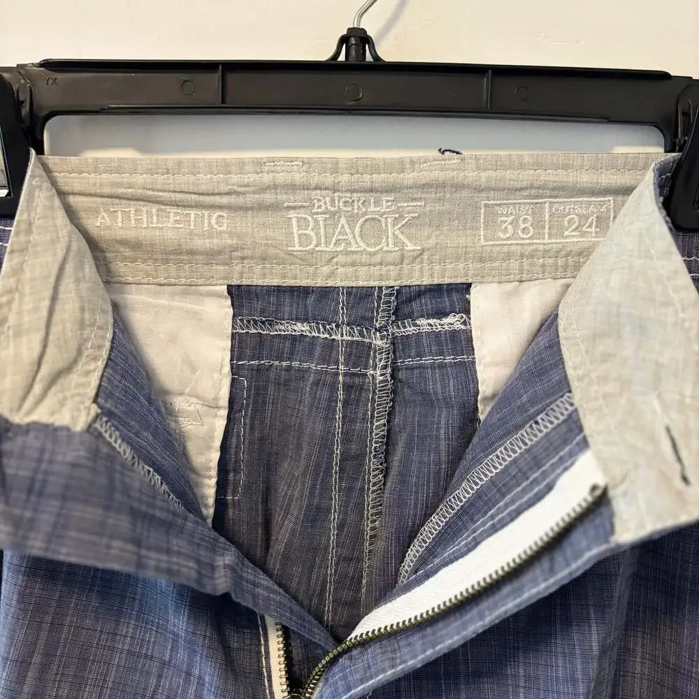 Buckle Black Thick Stitch Athletic Cargo Shorts Men’s Size 38 Blue Cotton